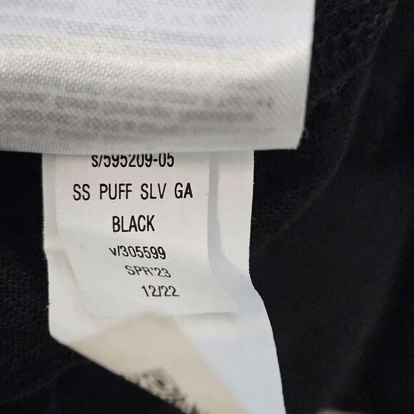 Gap Crinkle Gauze Puff Sleeve Tiered V Neck Mini Dress S/595209-05 NWT Womens Bl - Picture 4 of 4